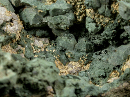 Pumpellyite-(Mg) pseudomorphs after Analcime from Silliman Quarry, Woodbury, Litchfield County, Connecticut
