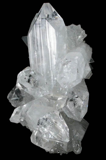 Apophyllite on Quartz stalactite from Jalgaon, Maharashtra, India