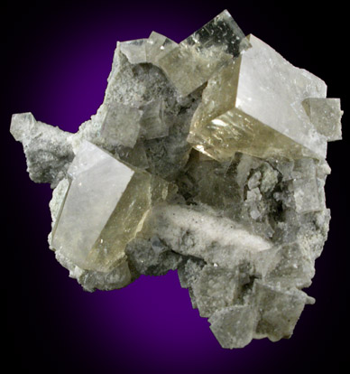 Fluorite on Limestone from May Stone Quarry, Fort Wayne, Allen County, Indiana