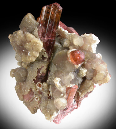 Elbaite var. Rubellite Tourmaline with Lepidolite from Coronel Murta, Minas Gerais, Brazil