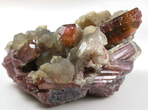 Elbaite var. Rubellite Tourmaline with Lepidolite from Coronel Murta, Minas Gerais, Brazil