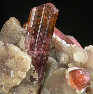 Elbaite var. Rubellite Tourmaline with Lepidolite from Coronel Murta, Minas Gerais, Brazil