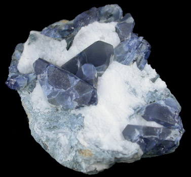 Benitoite and Natrolite from Benitoite Gem Mine, New Idria District, San Benito County, California (Type Locality for Benitoite)