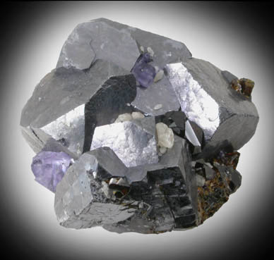 Galena with Sphalerite, Fluorite, Calcite from Denton Mine, Harris Creek District, Hardin County, Illinois