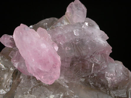 Quartz var. Rose Quartz Crystals from Alto da Pitorra, Laranjeiras, Galilia, Minas Gerais, Brazil