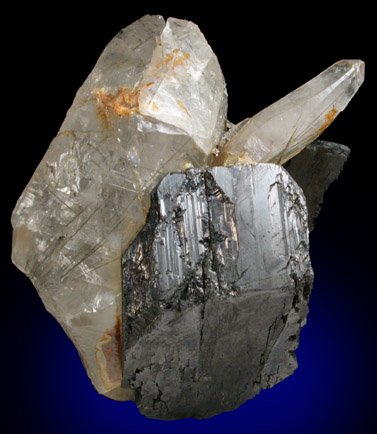 Ferberite and Quartz with Stibnite inclusions from San Antonio Mine, Oruro Department, Bolivia