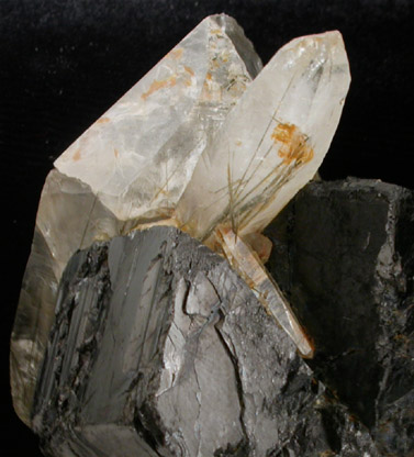 Ferberite and Quartz with Stibnite inclusions from San Antonio Mine, Oruro Department, Bolivia