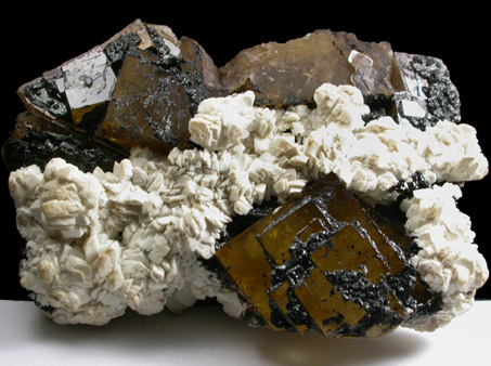 Benstonite on Fluorite with Bitumen from Cave-in-Rock District, Hardin County, Illinois