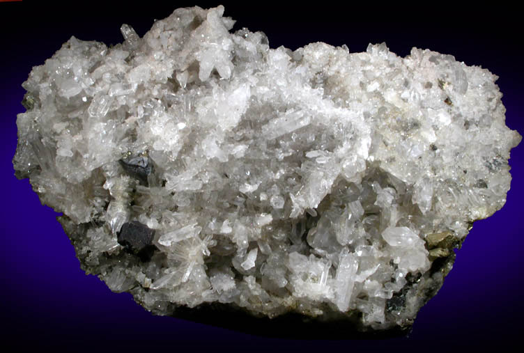 Quartz and Chalcopyrite with Covellite coating from Ellenville Zinc Co. Mine, Ulster County, New York