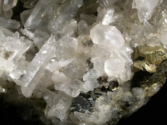 Quartz and Chalcopyrite with Covellite coating from Ellenville Zinc Co. Mine, Ulster County, New York