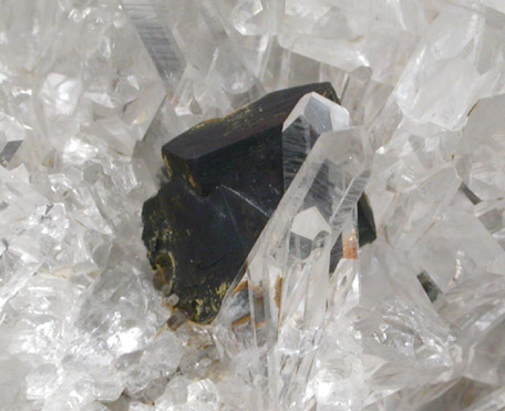 Quartz and Chalcopyrite with Covellite coating from Ellenville Zinc Co. Mine, Ulster County, New York
