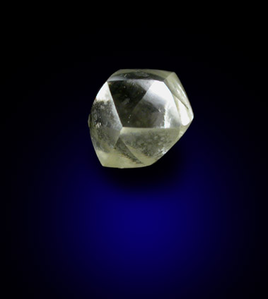 Diamond (0.30 carat yellow tetrahexahedral crystal) from Northern Cape Province, South Africa