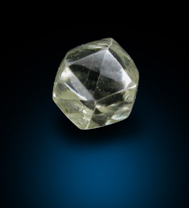 Diamond (0.31 carat yellow tetrahexahedral crystal) from Northern Cape Province, South Africa