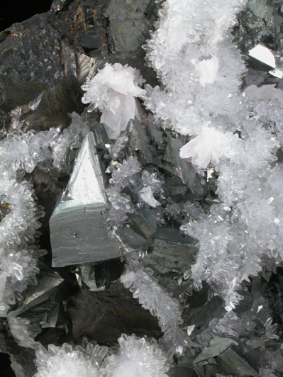 Tetrahedrite, Calcite and Quartz from Casapalca District, Huarochiri Province, Peru