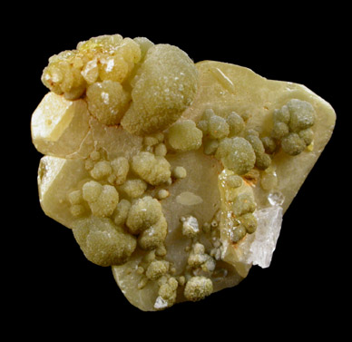 Mimetite on Wulfenite from Mina Ojuela, Mapimi, Durango, Mexico