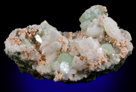 Heulandite-Ca, Prehnite, Albite, Quartz from New Street Quarry, Paterson, Passaic County, New Jersey