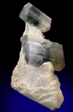 Elbaite Tourmaline on Quartz from Stak Nala, Skardu Road, Baltistan, Gilgit-Baltistan, Pakistan
