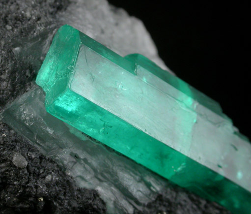 Beryl var. Emerald on Calcite from Polveros Mine, Vasquez-Yacopi District, Colombia