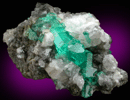 Beryl var. Emerald on Calcite from La Pita Mine, Vasquez-Yacopi District, Colombia