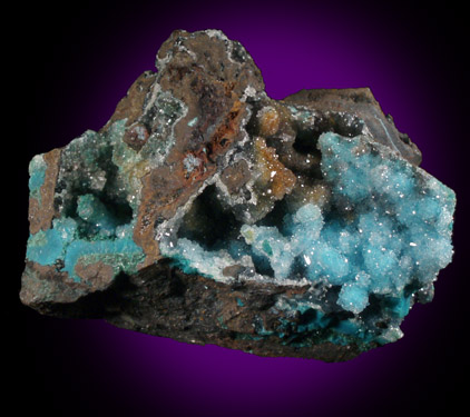 Chrysocolla with Quartz from Ray Mine, Mineral Creek District, Pinal County, Arizona