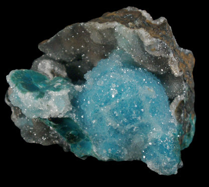 Chrysocolla with Quartz from Ray Mine, Mineral Creek District, Pinal County, Arizona