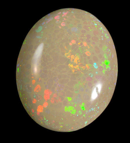 Opal (var. Fire Opal Hydrophane) from near Mezezo, Shewa (also Shoa or Showa) Plateau, Amhara, Ethiopia