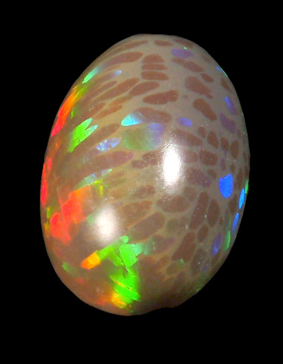 Opal (var. Hydrophane Fire Opal) from near Mezezo, Shewa (also Shoa or Showa) Plateau, Amhara, Ethiopia