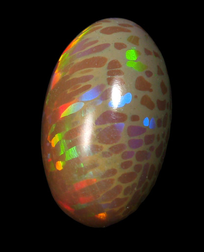 Opal (var. Hydrophane Fire Opal) from near Mezezo, Shewa (also Shoa or Showa) Plateau, Amhara, Ethiopia