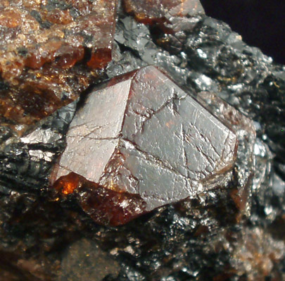 Spessartine Garnet in Galena, Rhodonite from Broken Hill, New South Wales, Australia