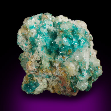 Dioptase, Wulfenite, Willemite from Mammoth-St. Anthony Mine, Tiger, Mammoth District, Pinal County, Arizona