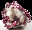 Cinnabar (twinned crystals) on Quartz from Nikitovka, Donets'k Oblast, Ukraine