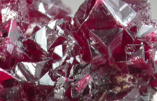 Cinnabar (twinned crystals) on Quartz from Nikitovka, Donets'k Oblast, Ukraine