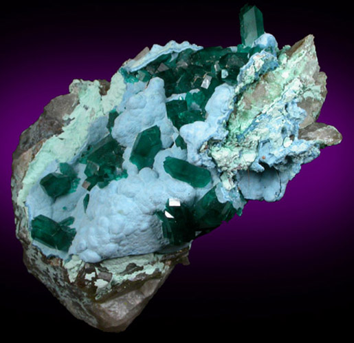 Dioptase and Shattuckite from Omaue, Kaokoveld, Namibia