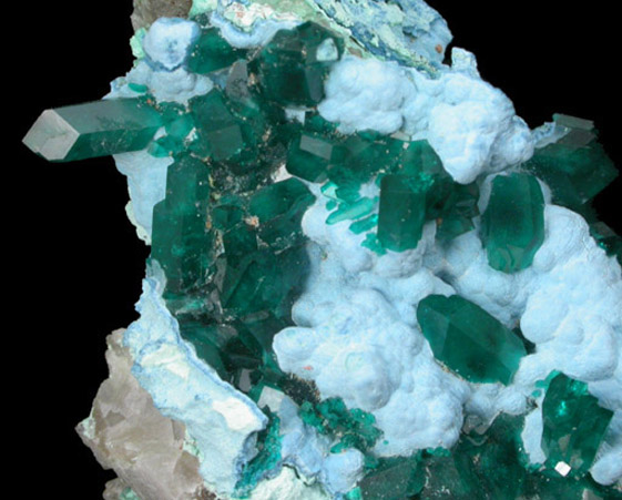 Dioptase and Shattuckite from Omaue, Kaokoveld, Namibia