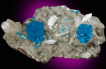 Cavansite on Stilbite-Ca from Wagholi Quarry, Maharashtra, India