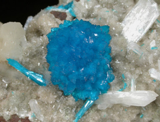 Cavansite on Stilbite-Ca from Wagholi Quarry, Maharashtra, India