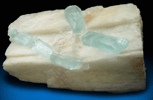 Beryl var. Aquamarine in Albite from Skardu District, Baltistan, Gilgit-Baltistan, Pakistan