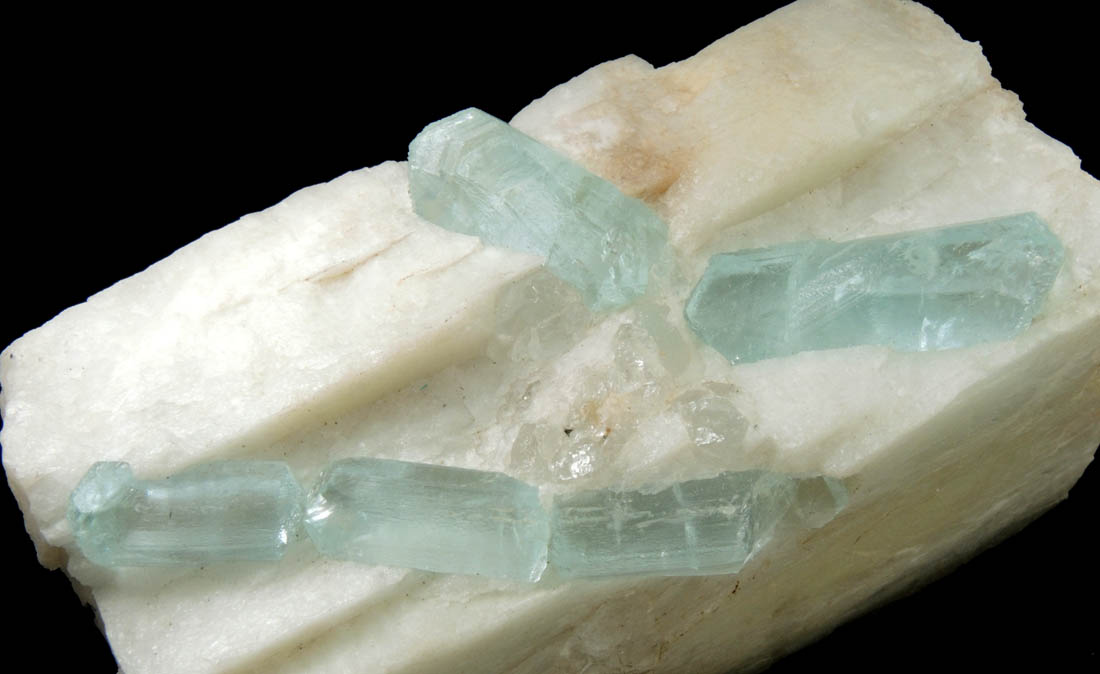 Beryl var. Aquamarine in Albite from Skardu District, Baltistan, Gilgit-Baltistan, Pakistan