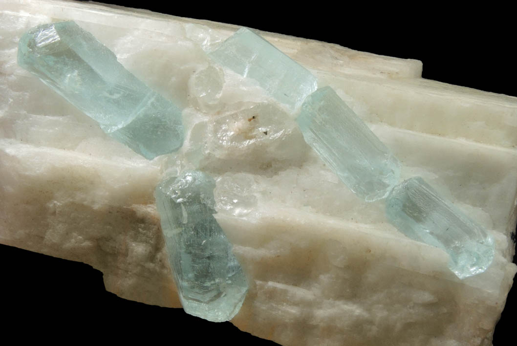 Beryl var. Aquamarine in Albite from Skardu District, Baltistan, Gilgit-Baltistan, Pakistan