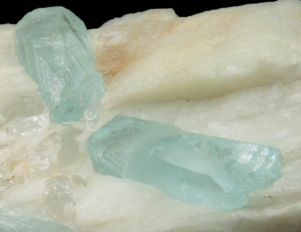 Beryl var. Aquamarine in Albite from Skardu District, Baltistan, Gilgit-Baltistan, Pakistan