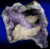 Calcite on Quartz var. Amethyst from Ajanta, Maharashtra, India