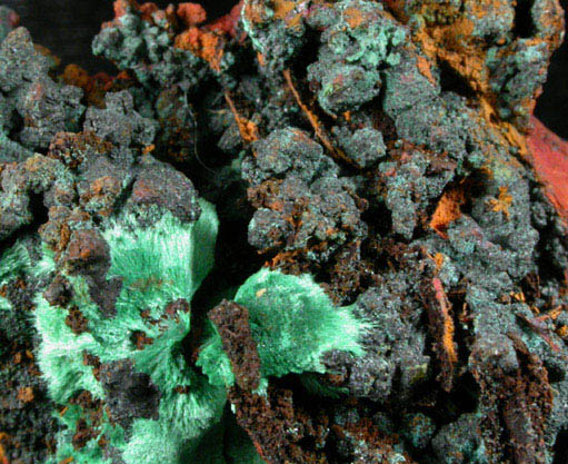 Copper with Malachite from Bisbee, Warren District, Cochise County, Arizona