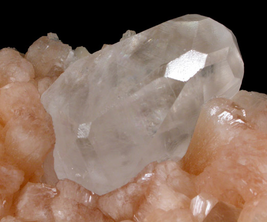 Calcite on Stilbite from Aurangabad, Maharashtra, India