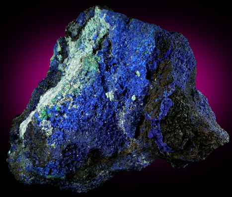 Azurite, Tenorite and Malachite from Omega Mine, Helvetia District, Santa Cruz County, Arizona