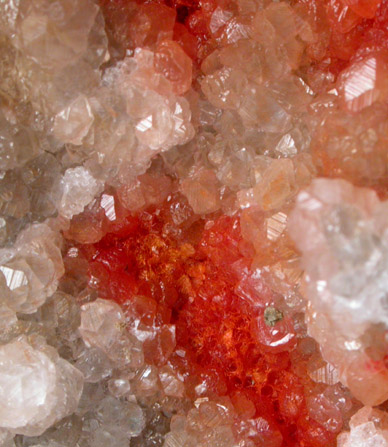 Cuprite var. Chalcotrichite and Apophyllite from Christmas Mine, Banner District, Gila County, Arizona