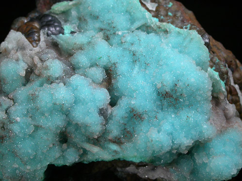 Chrysocolla with Quartz overgrowth from Ray Mine, Mineral Creek District, Pinal County, Arizona