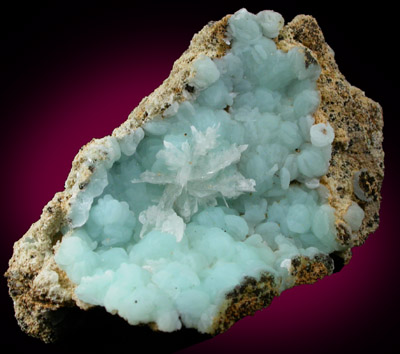 Hemimorphite with Aragonite from 79 Mine, Banner District, near Hayden, Gila County, Arizona