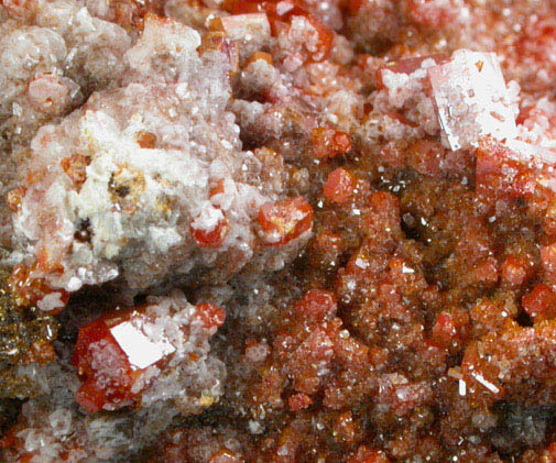 Vanadinite with Calcite from North Geronimo Mine, La Paz County, Arizona