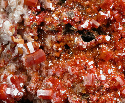 Vanadinite with Calcite from North Geronimo Mine, La Paz County, Arizona