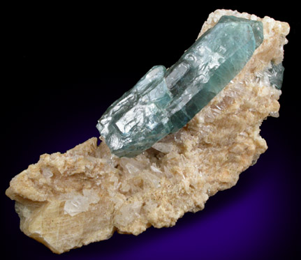 Fluorapatite on Calcite from Slyudyanka, Lake Baikal area, Irkutskaya Oblast', Russia